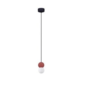 Betonowa lampa wisząca StoneBall - czerwona