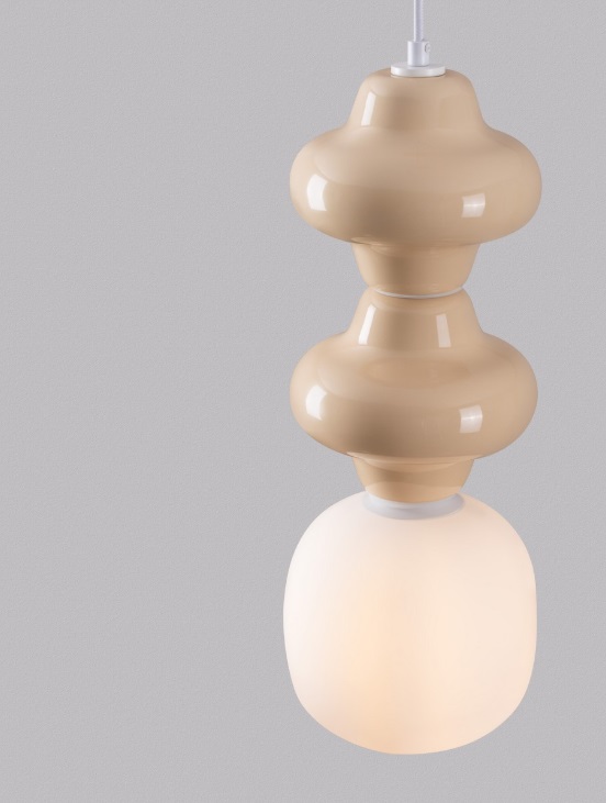 Beżowa lampa wisząca Colorella 2 - ceramiczna