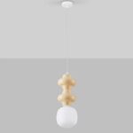 Beżowa lampa wisząca Colorella 2 - ceramika