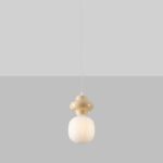 Beżowa lampa wisząca do salonu Colorella - ceramiczna