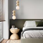 Beżowa lampa wisząca do sypialni Colorella 2 - ceramika