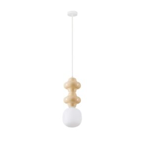 Beżowa lampa wisząca nad stół Colorella 2 - ceramika