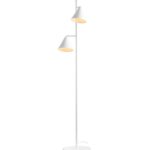 Biała lampa podłogowa Form - 2 stożkowe klosze z regulacją