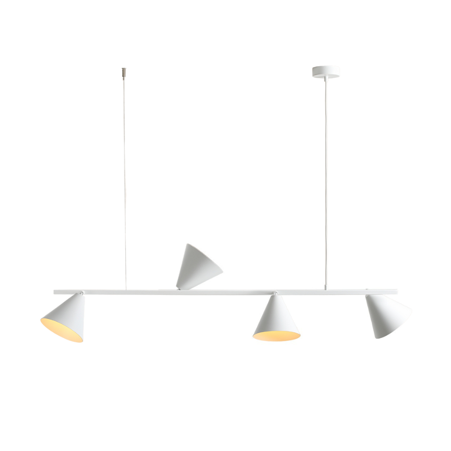 Lampa wisząca biała FORM 4 - stożkowe klosze