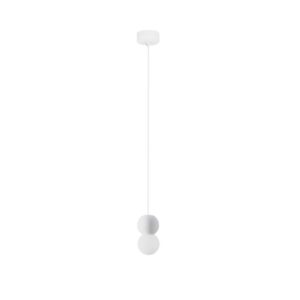 Biała lampa wisząca StoneBall - betonowa kulka