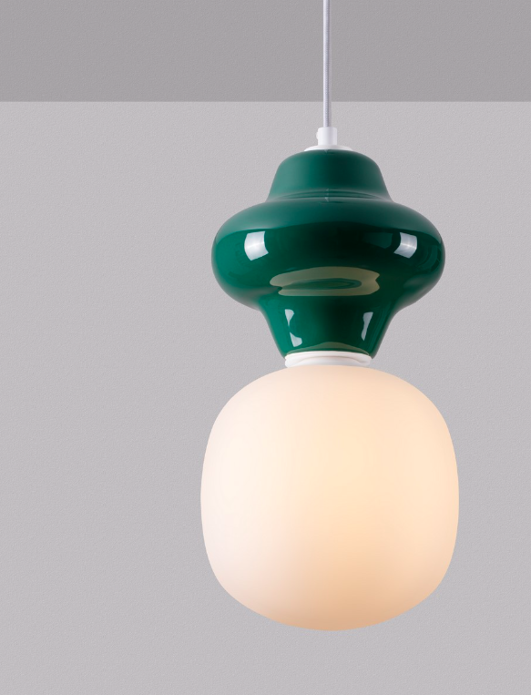 Ceramiczna ciemnozielona lampa wisząca Colorella