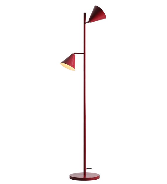 Czerwona lampa stojące Form Red Wine - 2 klosze z regulacją