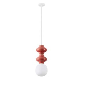 Czerwona lampa wisząca Colorella 2 - dekoracyjna ceramika
