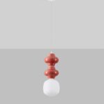 Czerwona lampa wisząca z ceramiki Colorella 2