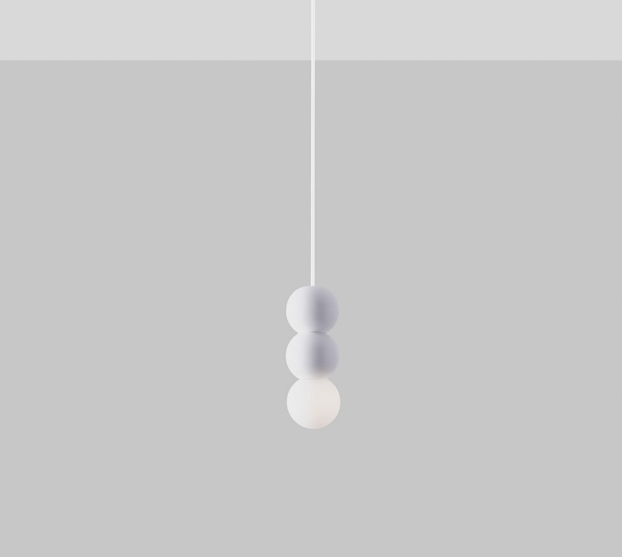 Dyskretna lampa wisząca StoneBall - 2 betonowa