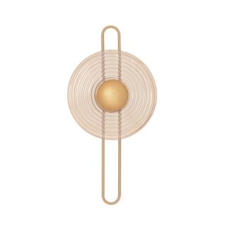 Elegancki dekoracyjny kinkiet Calbelle - złoto-bursztynowy