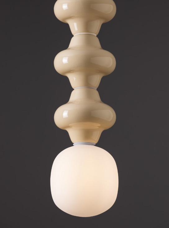 Kremowa lampa wisząca Colorella 3 - ceramika