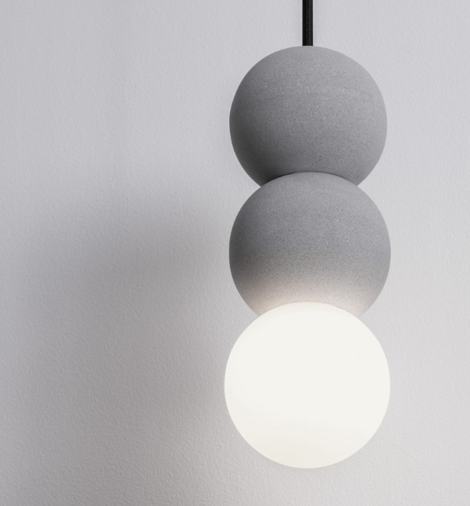 Lampa wisząca StoneBall 2 - szare betonowe kulki
