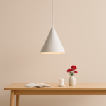Lampa wisząca stożek nad stół FORM - biała