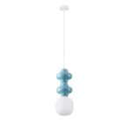 Niebieska lampa wisząca Colorella 2 - pastelowa ceramika
