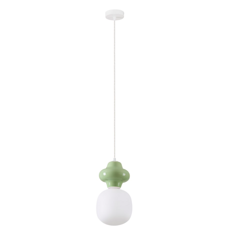 Oliwkowa lampa wisząca Colorella - ceramika