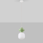 Oliwkowa lampa wisząca Colorella - zielona