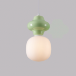 Oliwkowa lampa wisząca Colorella - zielona ceramiczna