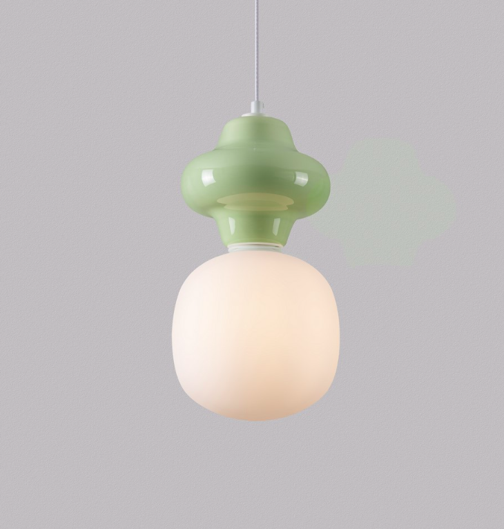 Oliwkowa lampa wisząca Colorella - zielona ceramiczna