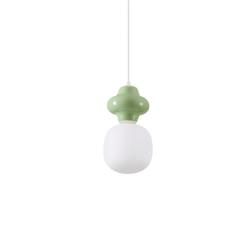 Oliwkowa lampa wisząca Colorella - zielona ceramika