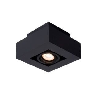 Regulowany czarny kwadratowy spot Xirax - aluminium