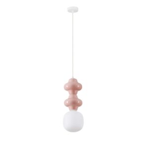 Różowa lampa wisząca Colorella 2 - pastelowa ceramika