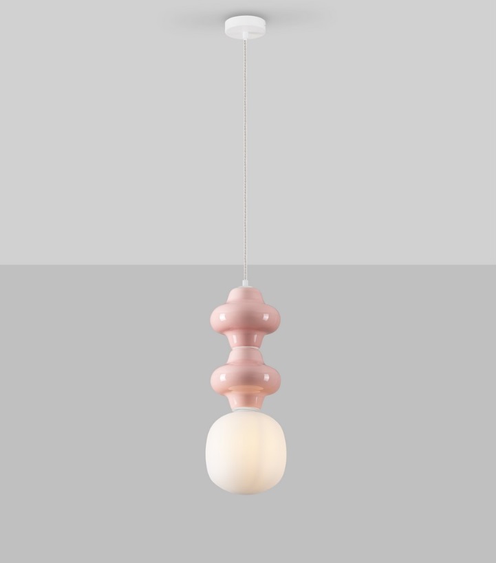 Różowa lampa wisząca Colorella 2 - pastelowa