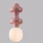 Różowa lampa wisząca Colorella 2 - szklana