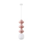 Różowa lampa wisząca Colorella 3 - ozdobne szkło