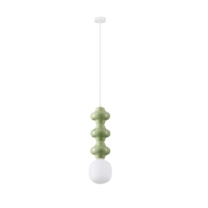 Zielona lampa wisząca nad stół Colorella 3 - ceramika