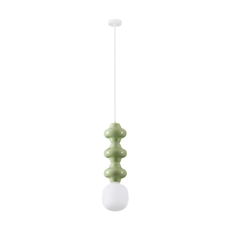 Zielona lampa wisząca nad stół Colorella 3 - ceramika