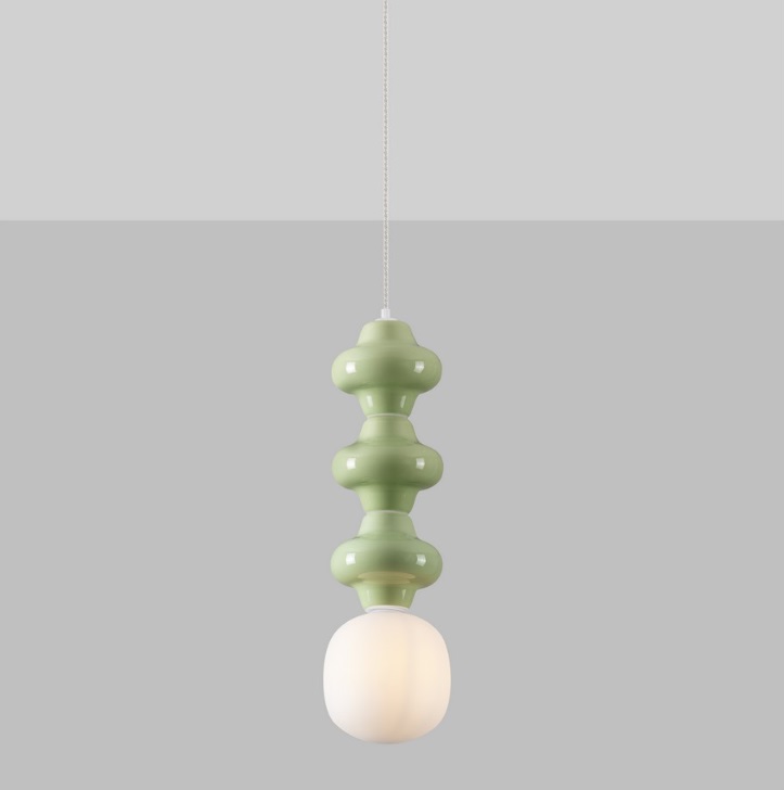 Zielona lampa wisząca nad stół Colorella 3 - oliwkowa