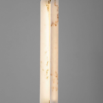 Złota lampa stojąca art deco Lunalith - marmur
