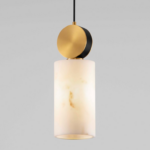 Złota lampa wisząca Lunalith - marmur szkło