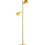 Żółta lampa podłogowa Form Mustard - 2 stożkowe klosze z regulacją