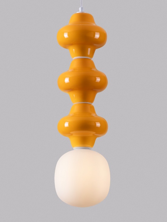Żółta lampa wisząca Colorella 3 - ozdobna ceramiczna