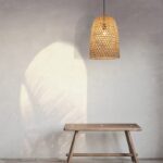 Bambusowa lampa wisząca Nayora 30 - naturalne drewno