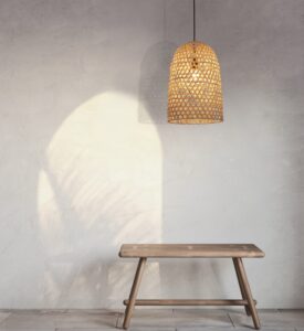 Bambusowa lampa wisząca Nayora 30 - naturalne drewno