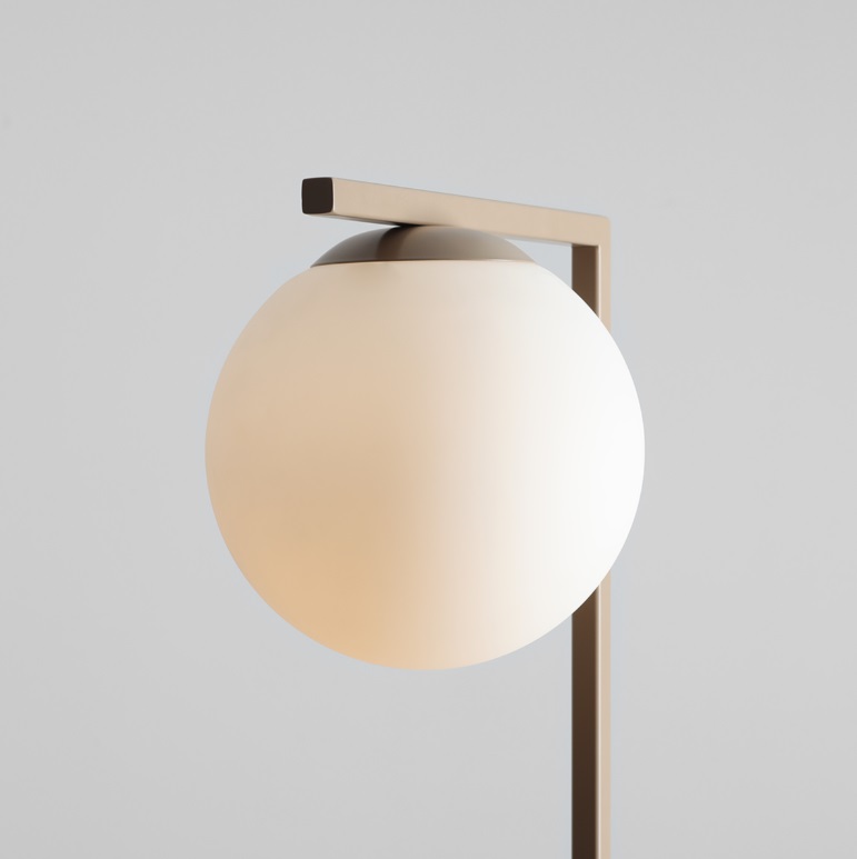 Beżowa lampa podłogowa Zac - geometryczna