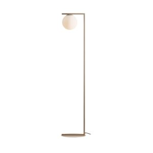 Beżowa lampa stojąca Zac - geometryczna