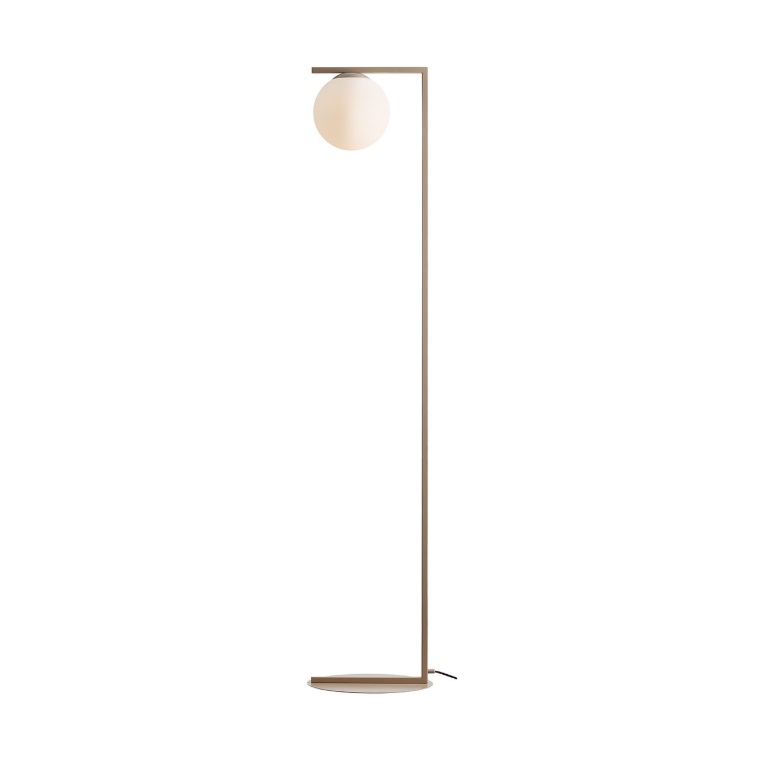 Beżowa lampa podłogowa Zac - szklana kula