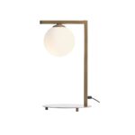 Beżowa lampa stołowa Zac - szklana kula - 1