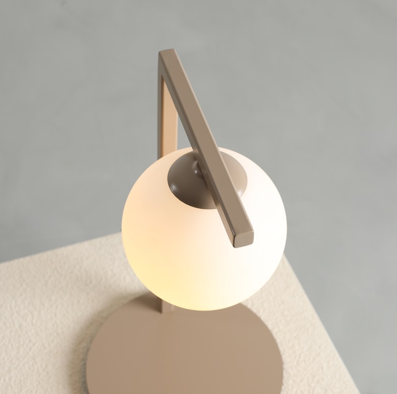Beżowa lampa stołowa Zac - kula