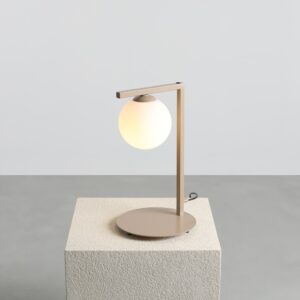 Beżowa lampa stołowa Zac - szklana kula