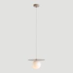 Beżowa lampa wisząca Loop S - dekoracyjna kula