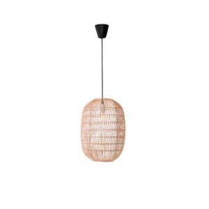 Beżowa lampa wisząca Zoreli - rattanowa