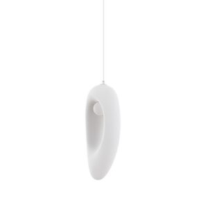 Biała lampa wisząca Cluora 18 - światło boczne