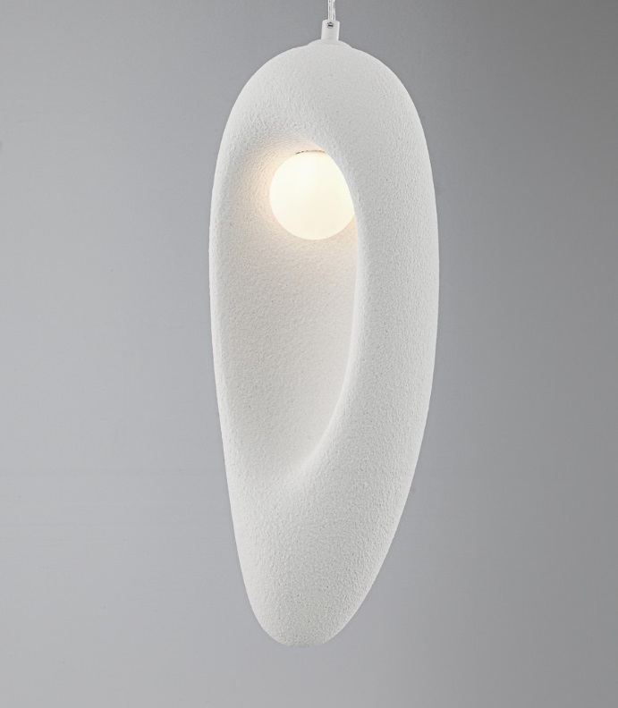 Biała lampa wisząca Cluora 18