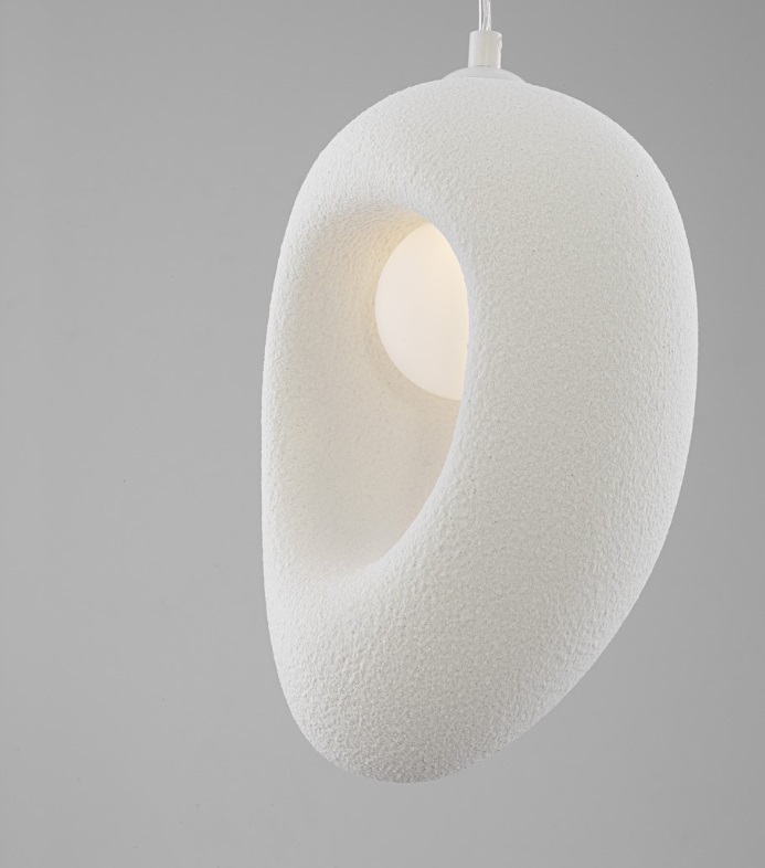 Biała lampa wisząca Cluora 20 - designerski kształt