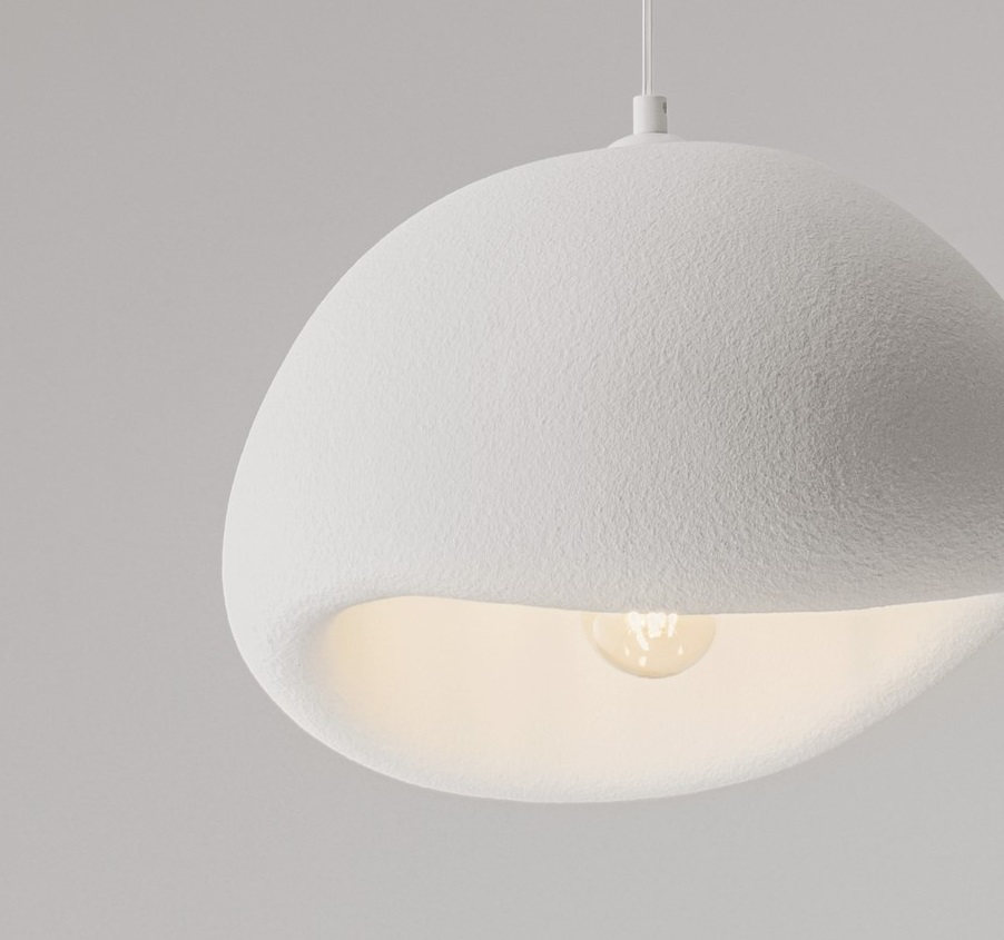 Biała lampa wisząca Cluora 40 - wabi sabi